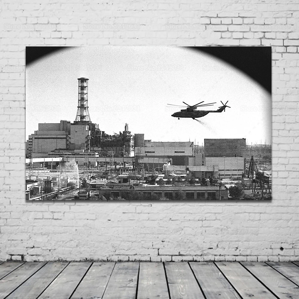 Chernobyl Poster Classic Scene Soviet Rescue Helicopter Print Nuclear Disaster 3.6 Roentgen Canvas Painting Decaoration