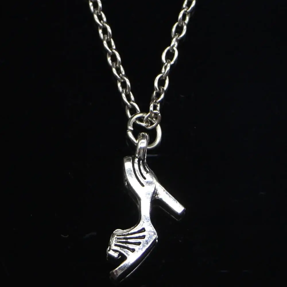 20pcs New Fashion Necklace 20x11mm high-heeled shoes Pendants Short Long Women Men Colar Gift Jewelry Choker