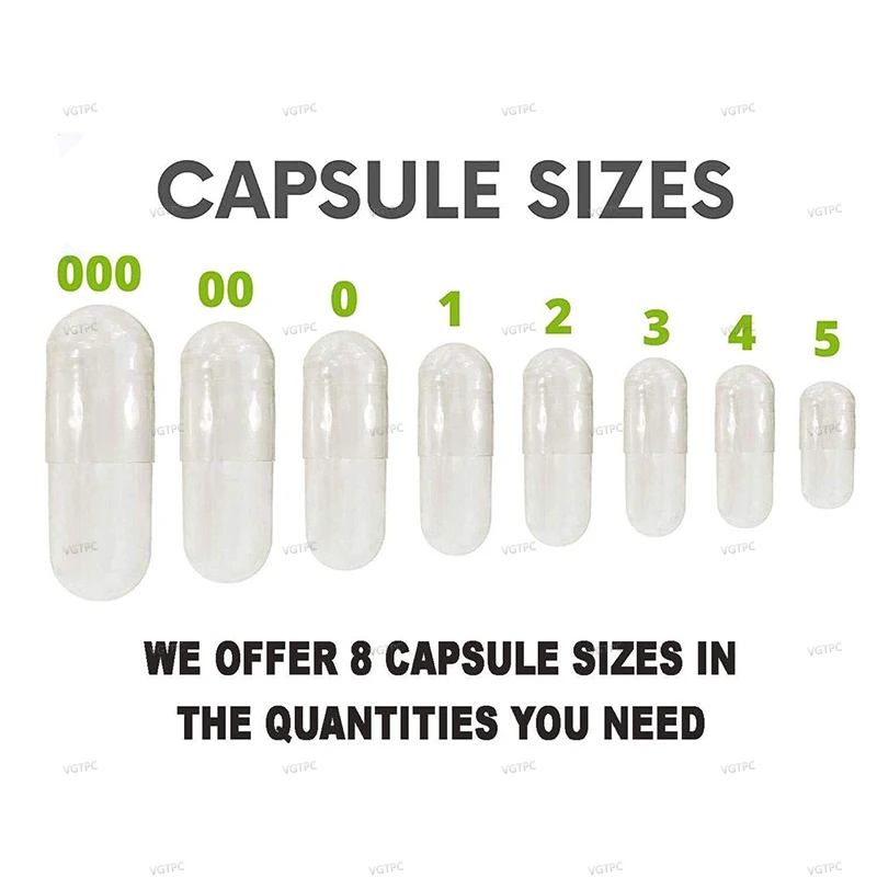 Vegan Separated Capsules 000 00 0 1000PCS Vegetarian Kosher Halal Hollow Gel Capsules Empty Joined HPMC Veggie Clear Capsules