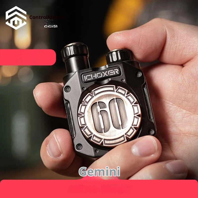 Ichoxer Edc Fidget Spinner Twin Link Push Slider Papatype Coin Black Tech Juguete Antiestrés de Mano para Alivio de la Ansiedad en Adultos