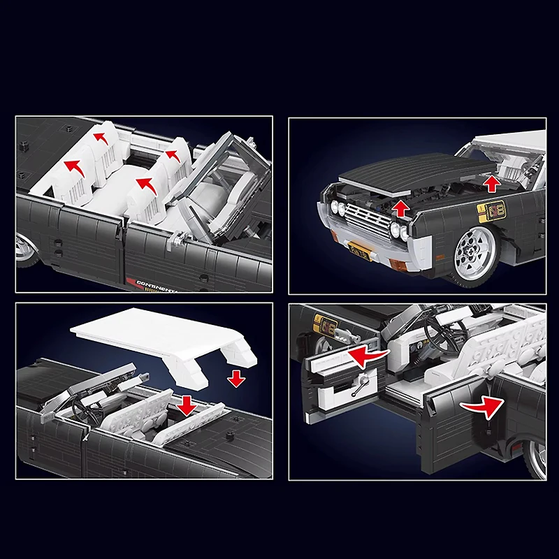 قالب King 10118 سيارة تقنية عتيقة بنة كونتيننتال سبورت سباق السيارات لعبة تجميع الطوب مجموعة نموذج هدايا عيد الميلاد #5