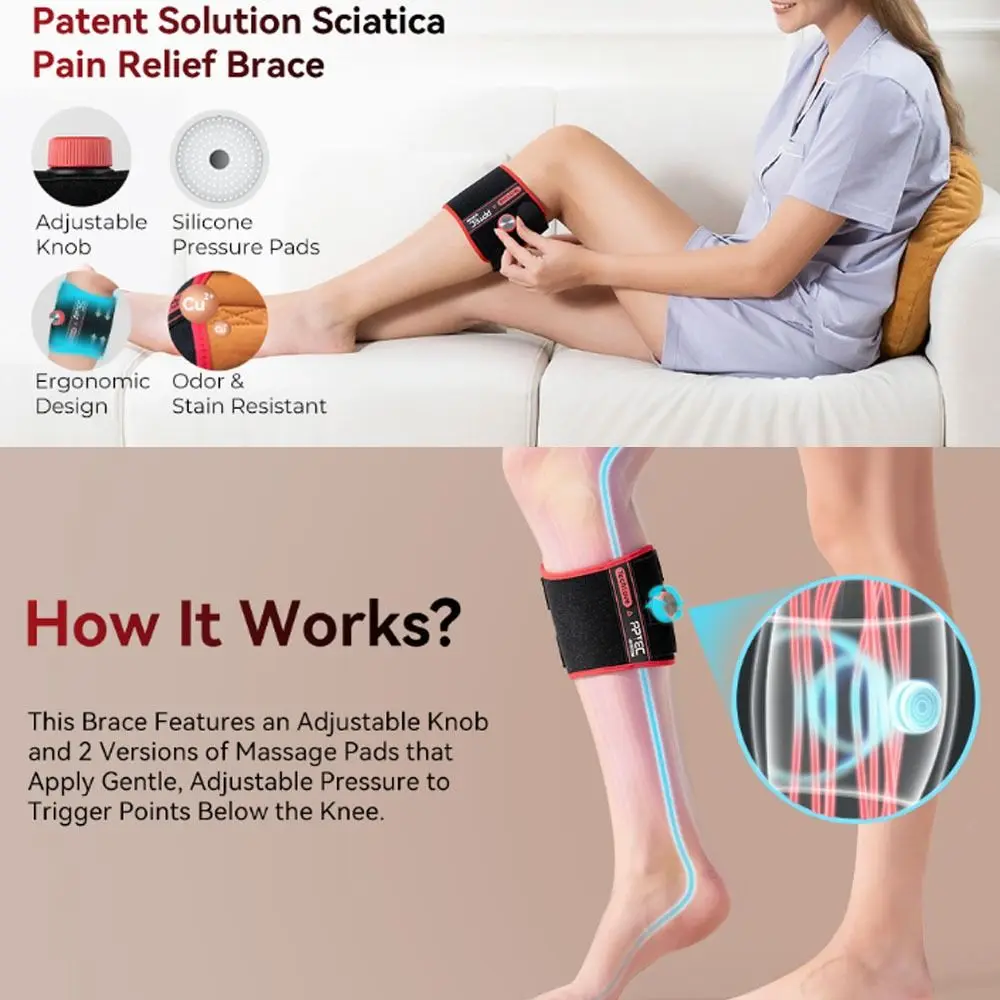 

with Adjustable Knob Sciatica Pain Relief Brace Devices Breathable Non-Slip Compression Sciatic Nerve Ease Brace Adjustable