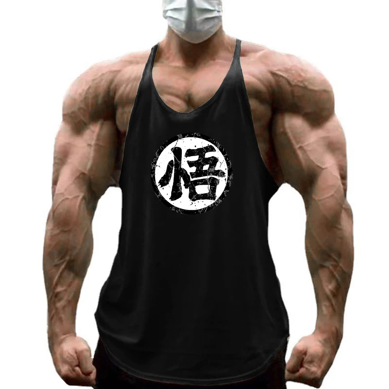 Men's Workout Gym Stringer Tank Tops Summer Cotton Bodybuilding Vest Muscle Sleeveless Shirt Fitness Sportswear Male