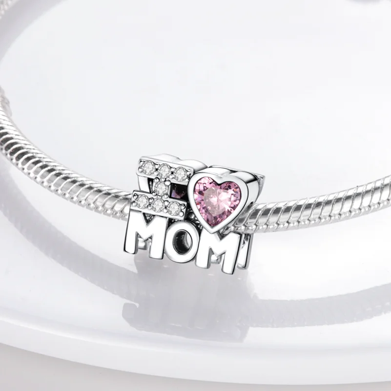 Original Charms 925 Silver Mother's Day Heart-shaped Beads Fit Charms Plata 925 Bracelets for Women Jewelry Making Fine Gifts