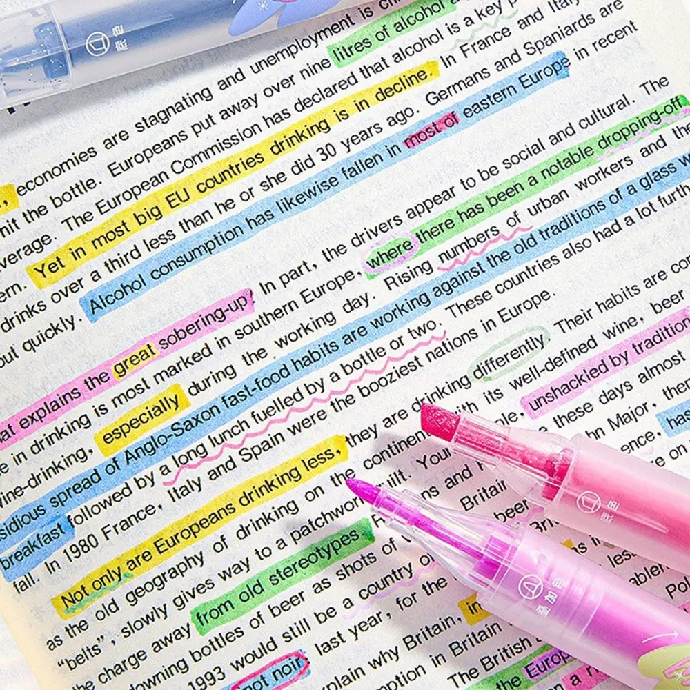 

4PCS/Set Double-ended Highlighter Pen Color Stackable Writing Drawing Art Marker Pens DIY Scrapbook Painting Painting Color Pen