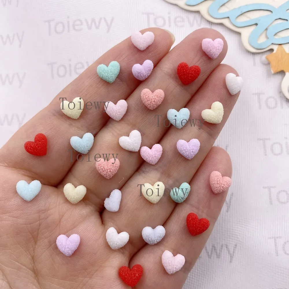 200PCS Mixed 7mm Heart LOVE Nail Art Flatback Rhinestone Scrapbook Decor DIY Manicures Applique Jewelry Making Craft Accessories