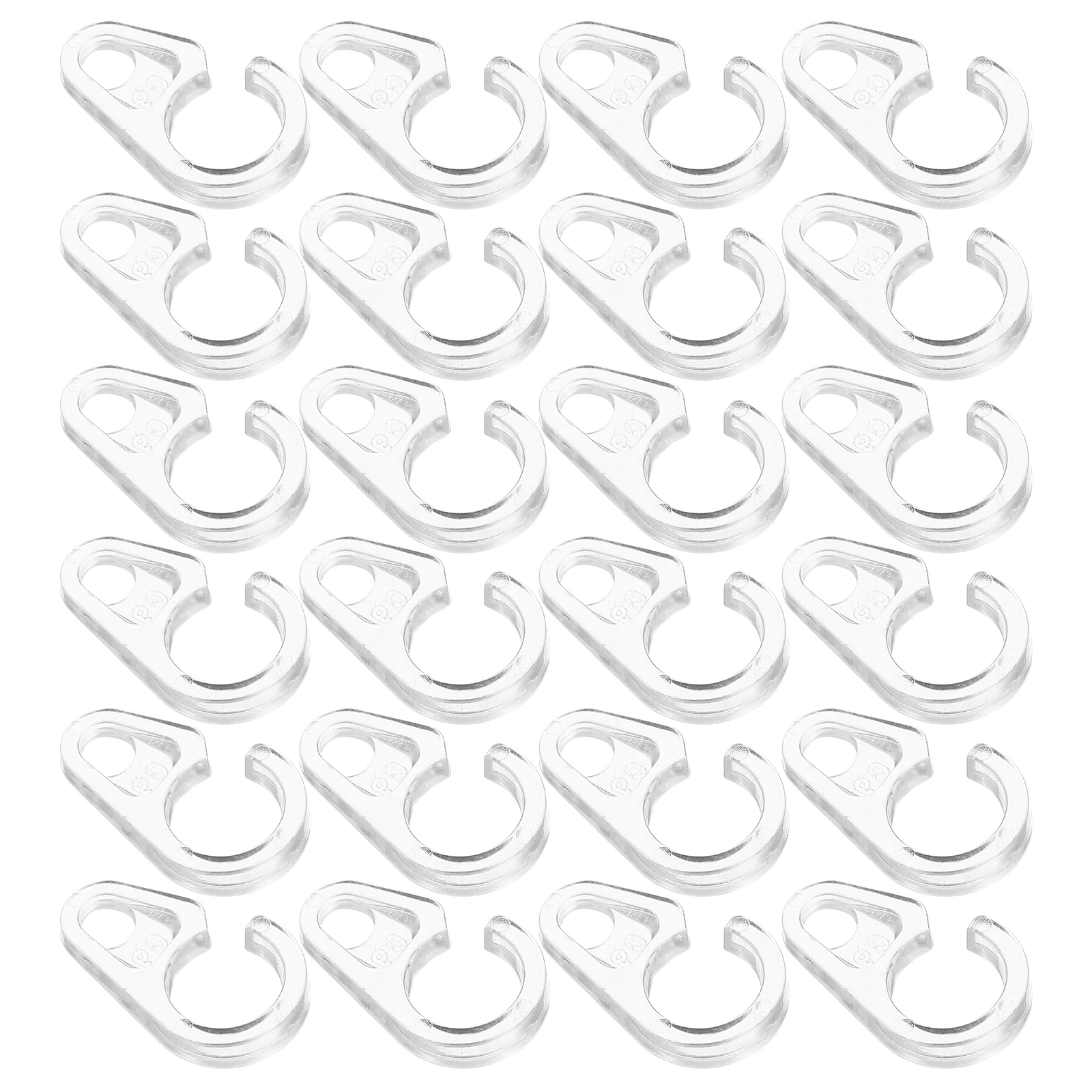 

50pcs Reinforced Curtain Hooks Clear Plastic Small Metal Track Heavy Duty Decor Accessories Vertical Blinds Mountings