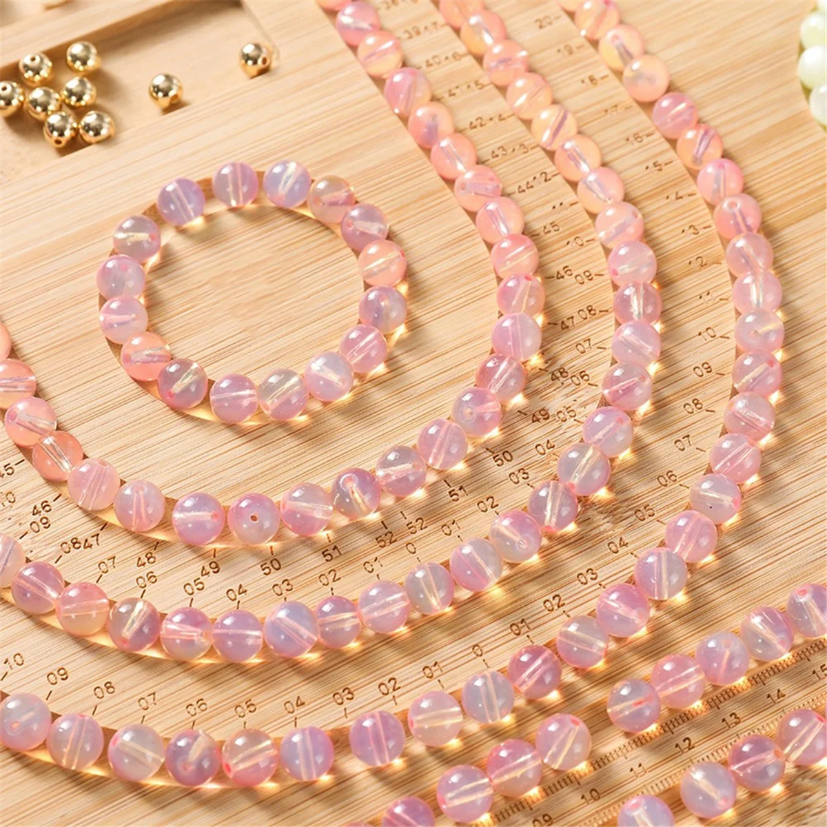 N18R DIY Bead Tool Jewelry Design Tray Solid Wood Jewelry Display Tray Storage Bead Tray Bamboo and Wood B