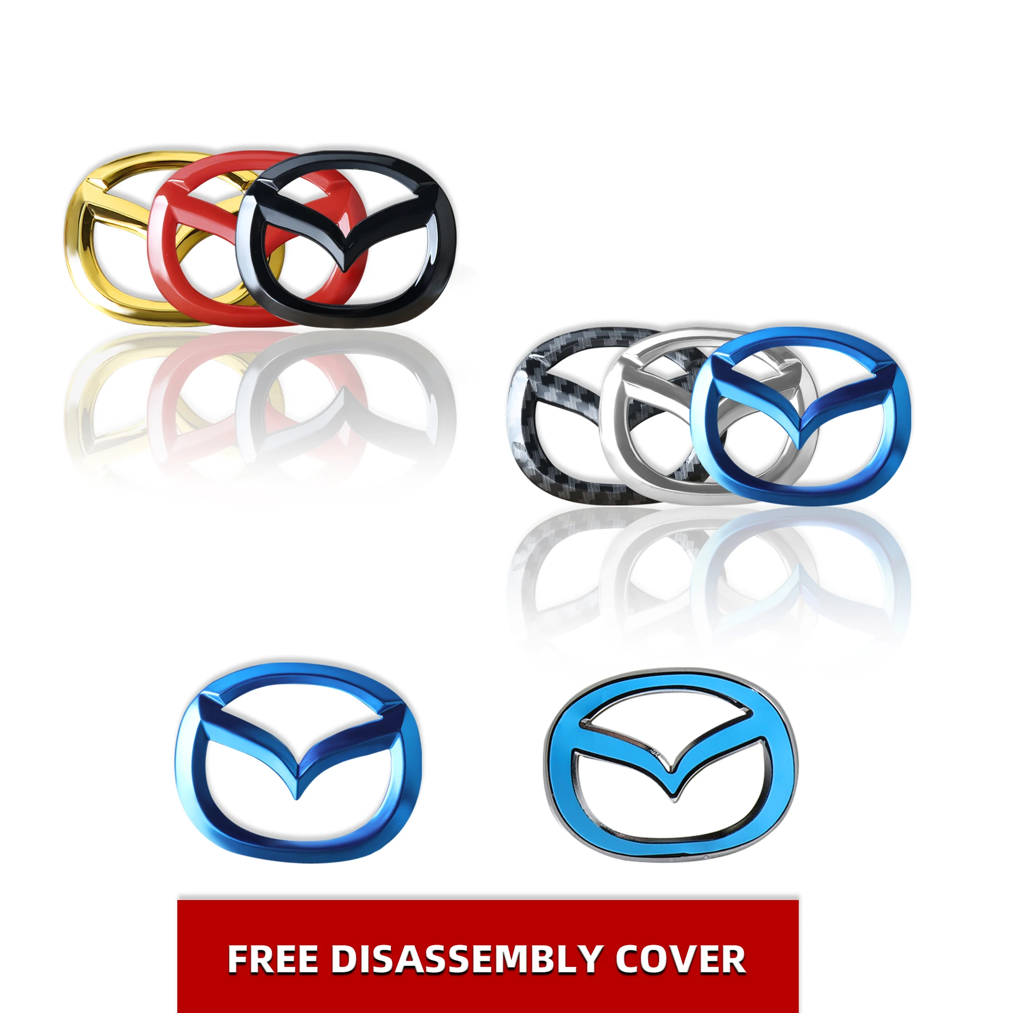 Car Interior Steering Wheel Center Badge Sticker For Mazda Demio CX-5 CX-5 CX-3 CX7 CX-9 MX5 CX-30 Logo Decals Auto Accessories