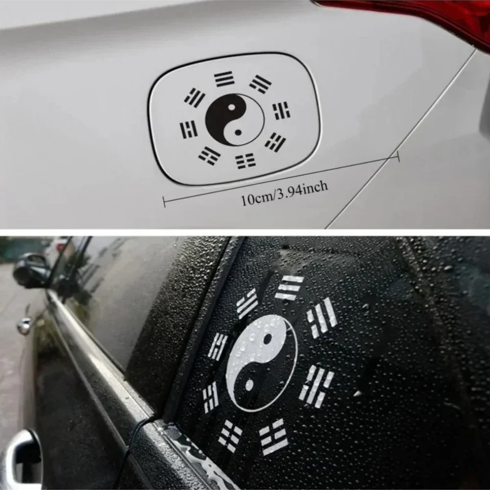 Holographic Yin Yang Bagua Vinyl Decal Traditional Chinese Symbol Art Sticker Waterproof Car Motorbike Helmet Laptop Decor