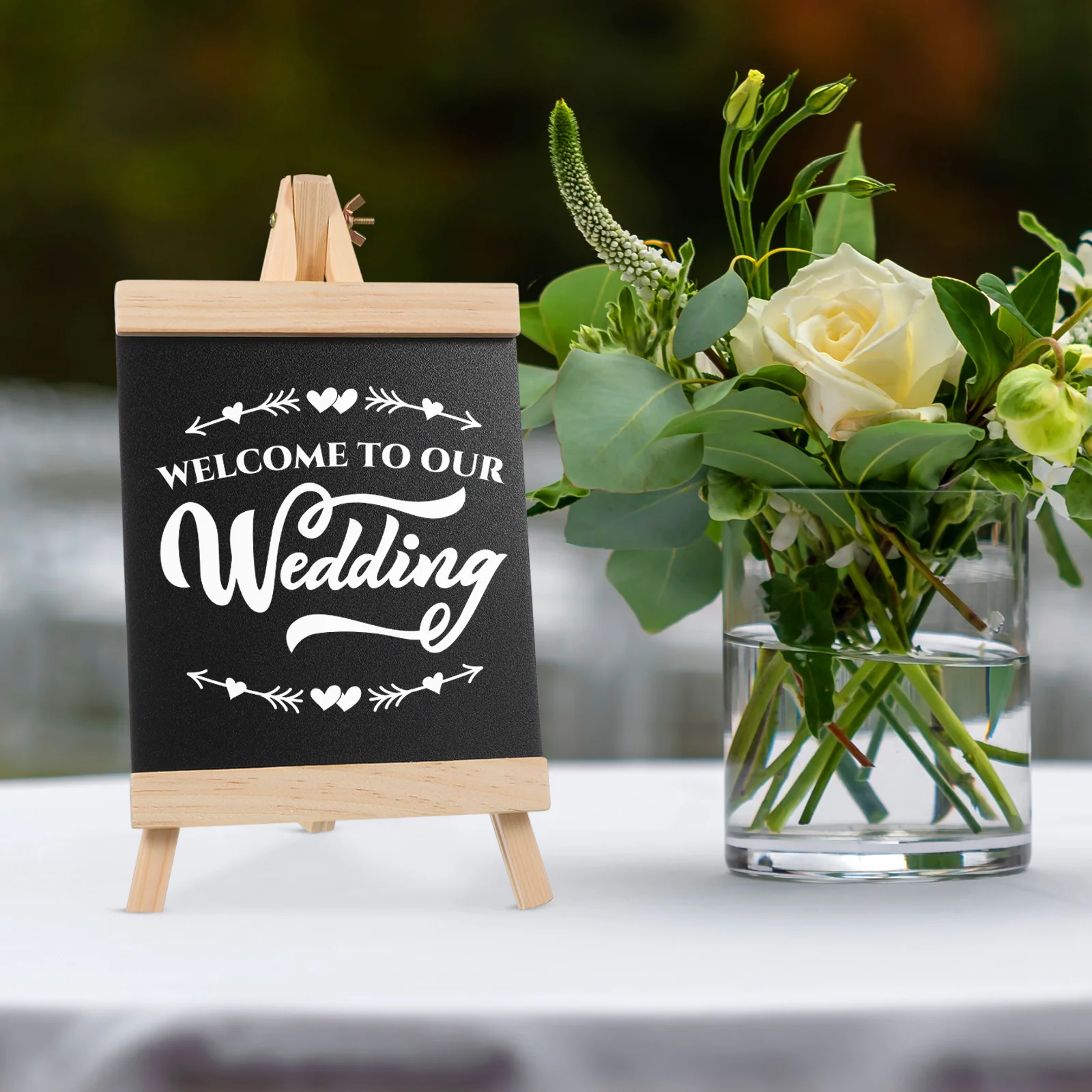 Chalkboard Easel Stand Wooden Blackboard Sign for Wedding Menu Tabletop Message Board Standing Chalk Board Display