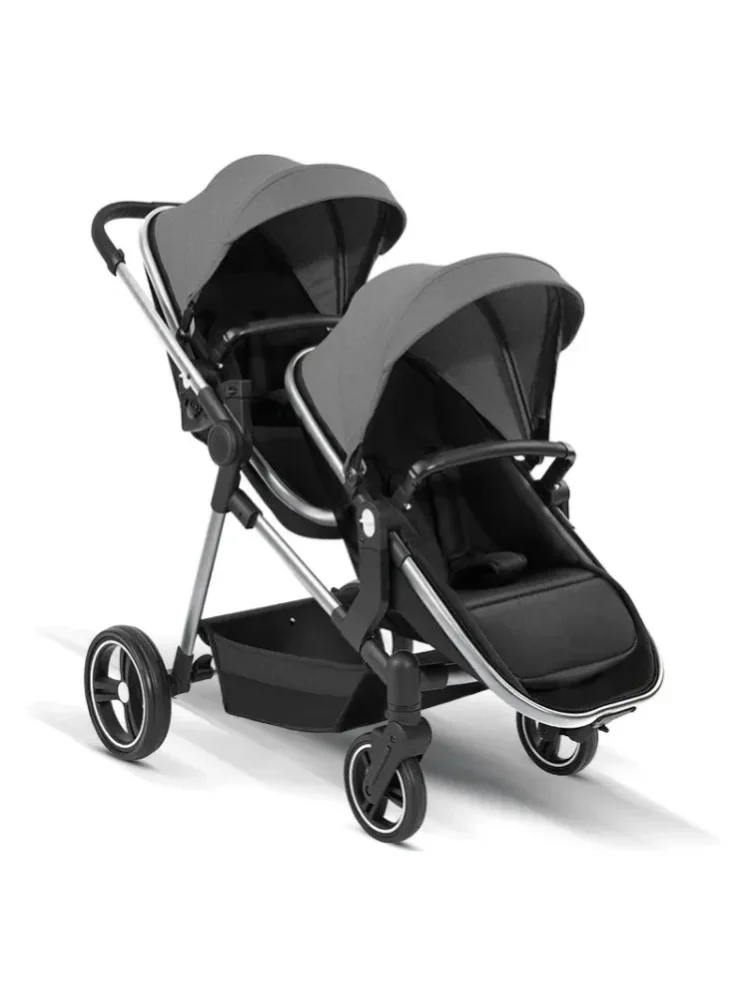Tragbarer Zwillingskinderwagen, 2-in-1 Faltbarer Kinderwagen, Doppelkinderwagen, Leicht und Stoßdämpfend, EU-Lagerbestand