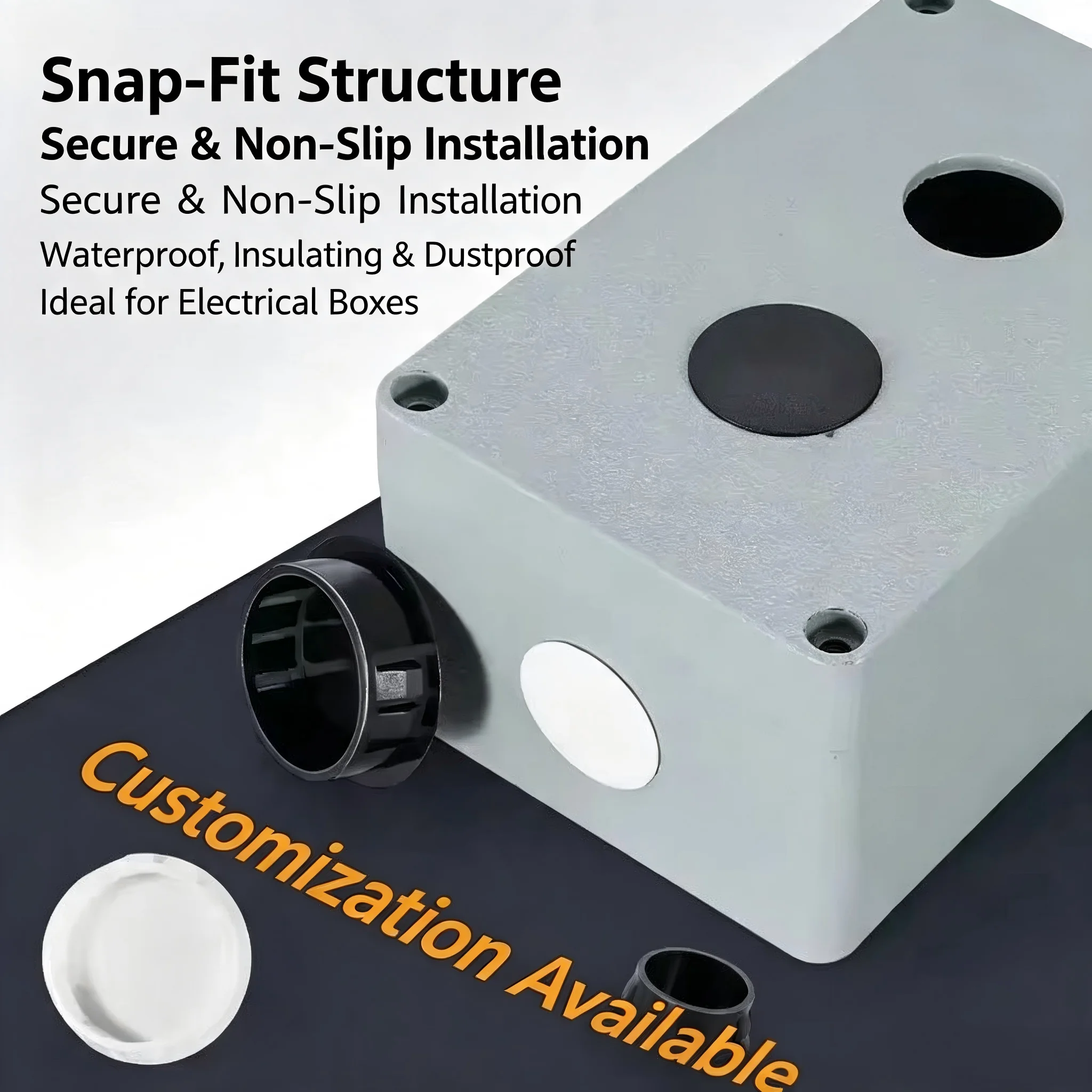 5mm-60mm 20mm Cable Hole Protector Screw Cover Rubber Pipe Plug Lid Tube Hole Protection Silicone Grommet Grey Yellow End Cap