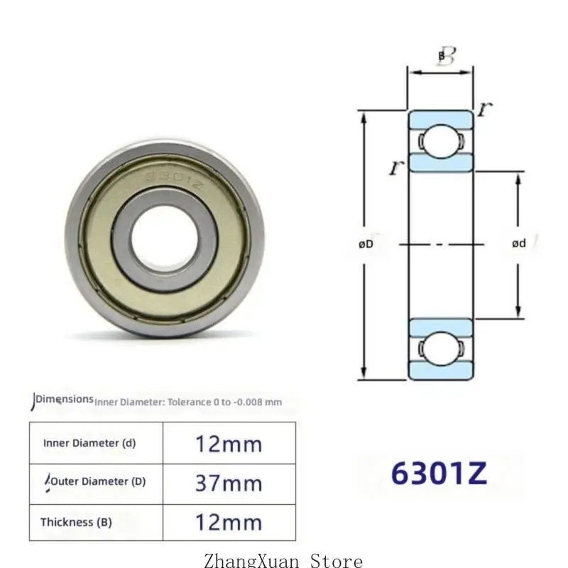 Geräuscharmes Rillenkugellager aus Metall, doppelt geschirmt, Miniatur-Skateboard-Kugellager mit Rillen für die Industrie 3XUF – Detail 6