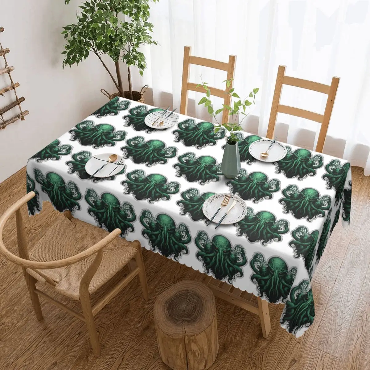 Cool H.P. Lovecraft The Call Of Cthulhu Custom Rectangular Tablecloth Oilproof Table Cover for Dining Events Table Cloth