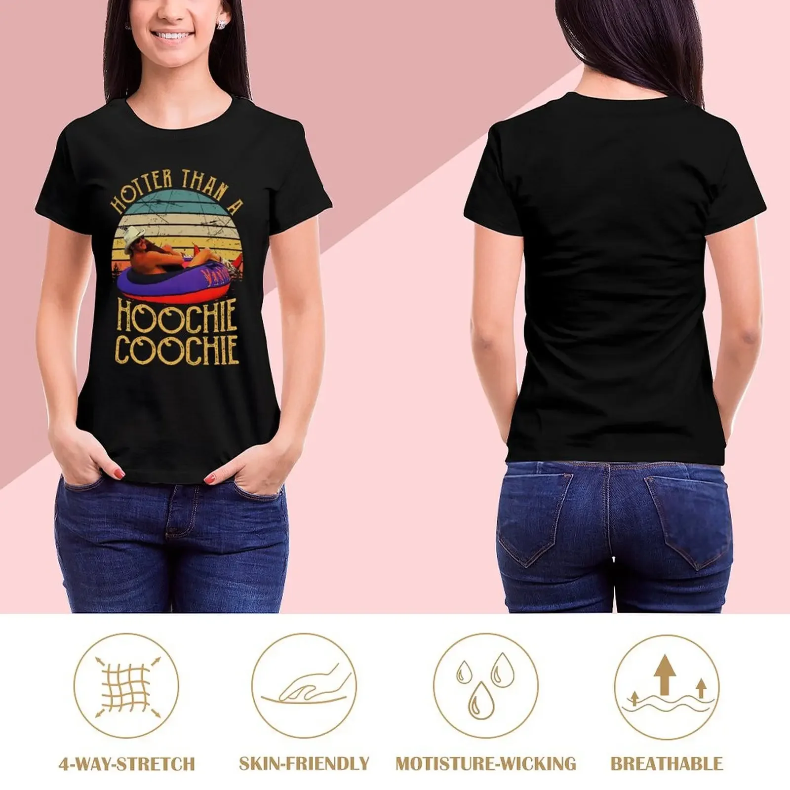 Hotter Than A Hoochie Coochie Alan Vintage Retro Style T-Shirt vintage clothes funny lady clothes animal print Women's tee shirt