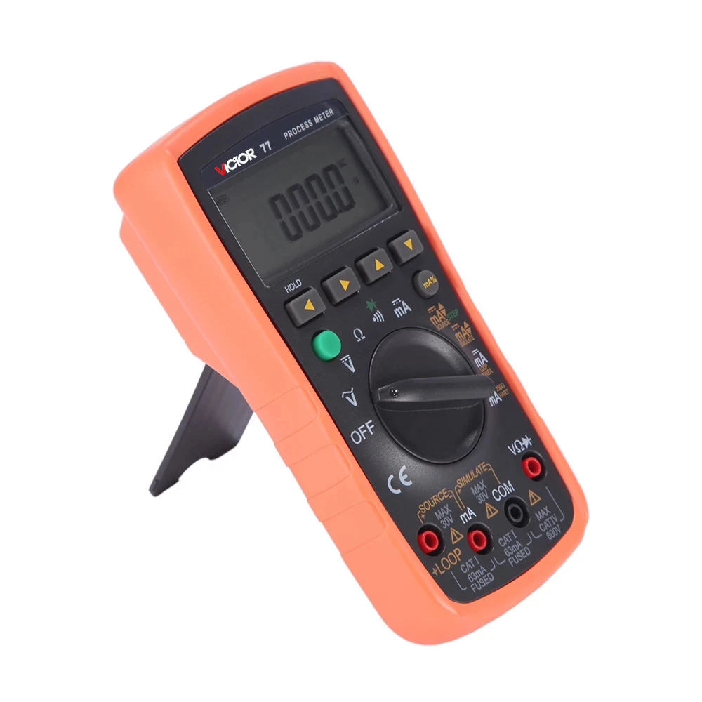 VICTOR 77 Digital Multimeter 2 In 1 4-20mA Signal Output Multimeter Process Signal Source 0.5% Accuracy 22mA 24V Source CATIV 60