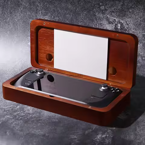 NEW For Steam Deck Wooden Magnetic Hard Storage Table Box Anti-drop shockproof Unique Style Storage Holder Case for Steam Deck