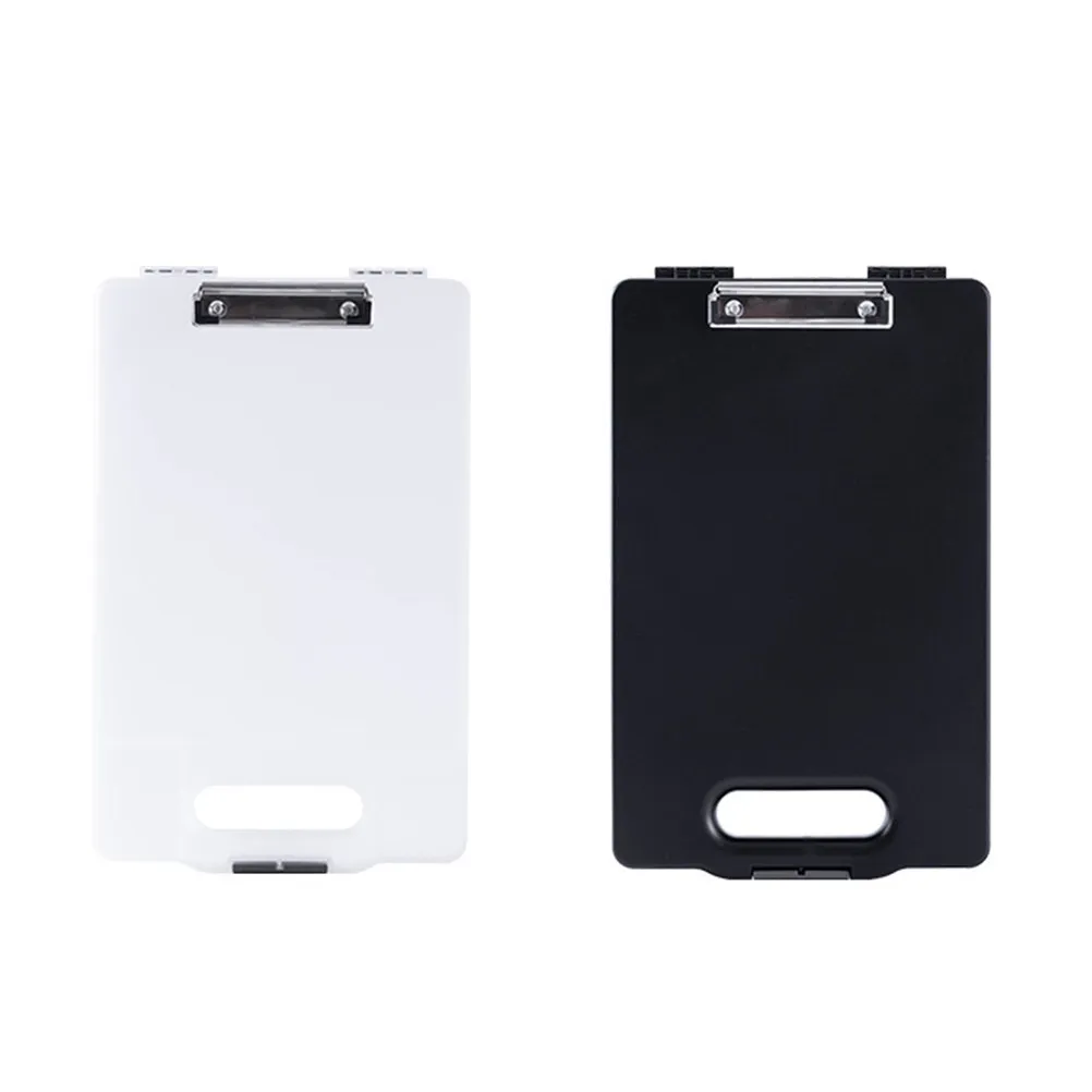 1Pcs Portable Clipboard Storage Box Large Capacity PP Plastic File Folder Writing Pad Lightweight for Work School Use Black