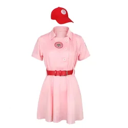 Własna różowa sukienka League of Their Rockford Peaches przebranie na karnawał AAGPBL Takerlama