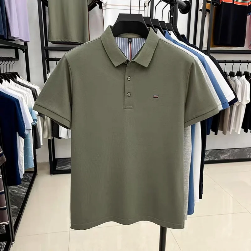 Luxury Brand Classic Embroidered POLO Shirt Men's Short Sleeve Lapel Summer High-quality Ice Silk Breathable Casual Paul T-shirt