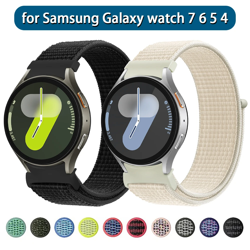 삼성 갤럭시 워치 스트랩, 스포츠 나일론 루프 밴드, 갤럭시 워치 6 클래식, 7, 6, 5, 4, 44mm, 40mm, 5 프로, 45mm, 20mm 팔찌, 47mm, 43mm 