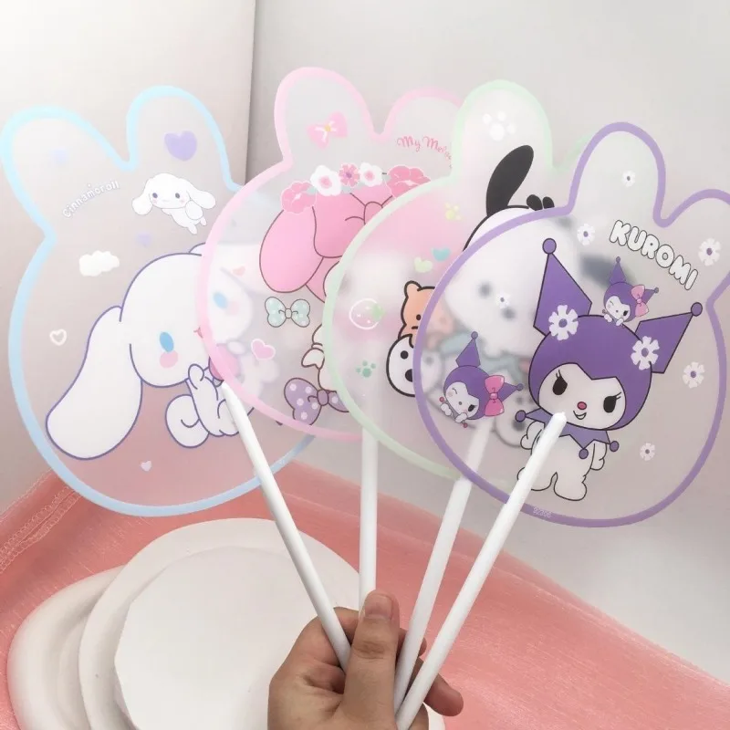 Sanrio Kuromi Cute Cartoon Girl Heart-shaped Handheld Fan for Summer Cooling and Mosquito Repellent Portable Handheld Fan