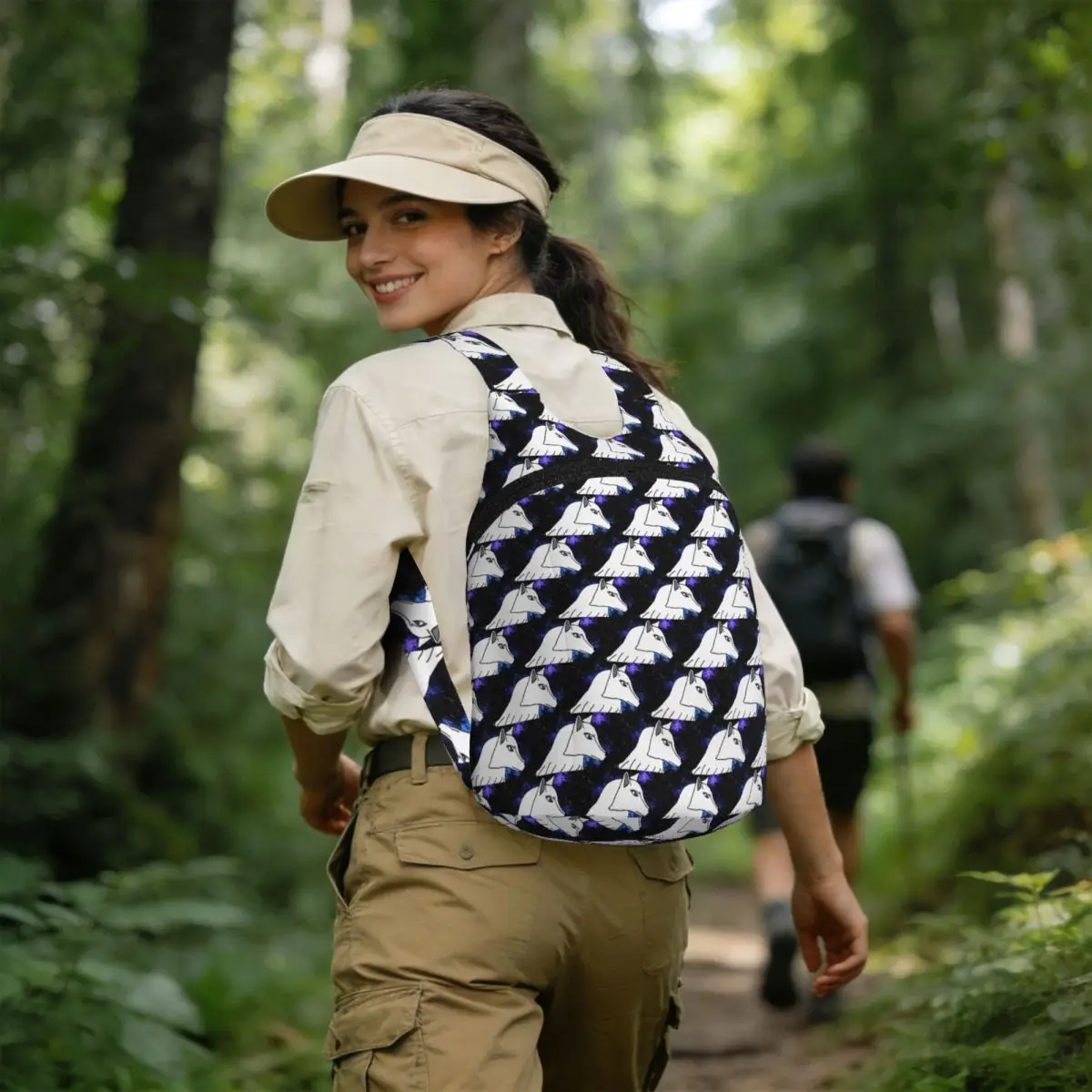 

White Wolf Student Backpack School Bag Hiking Travel Daypack for Boys Girls Storage Bookbag Shoulder Bags