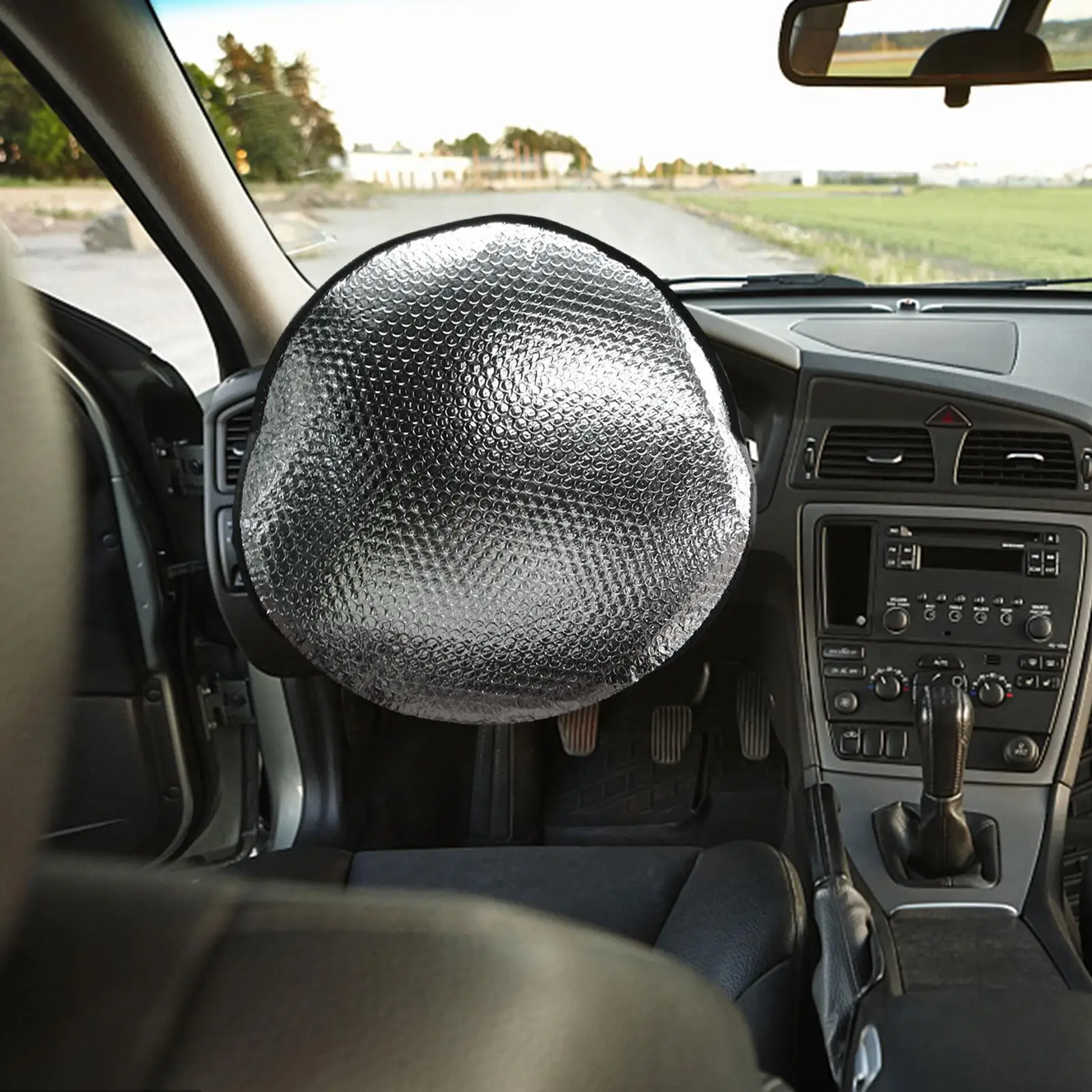 Car Steering Wheel Sun Shade Protection Cover Universal Car Steering Wheel Sunshade Shield For Minivans Pickups Sedans SUV
