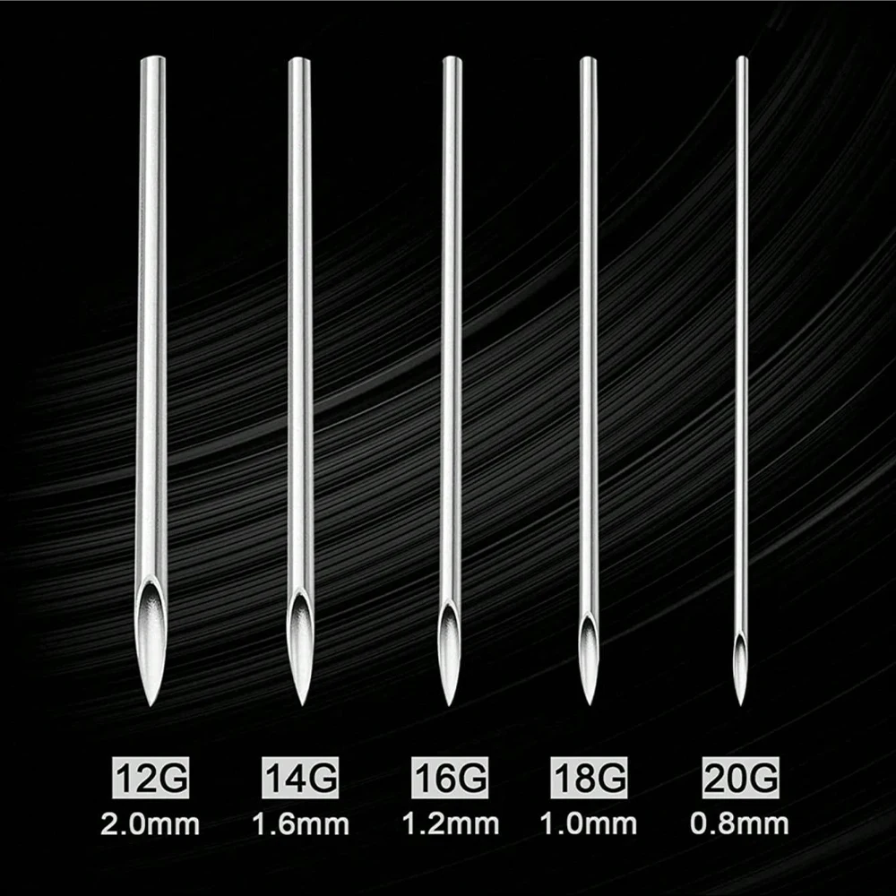 12G 14G 16G 18G 20G 5/10/30/50/100pcs Piercing Needles Disposable Body Piercing Needles Ear Nose Navel Nipple Piercing Kits