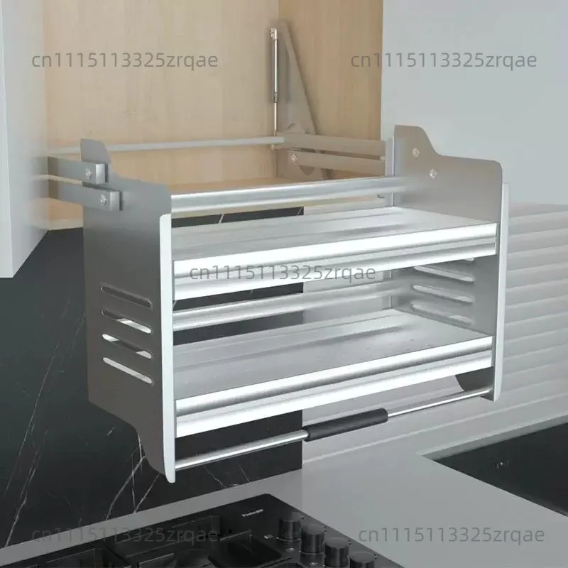 Hanging Cabinet Lift Basket, Kitchen Cabinet Up and Down Lift Basket, Condiments Drop-down Lift Rack