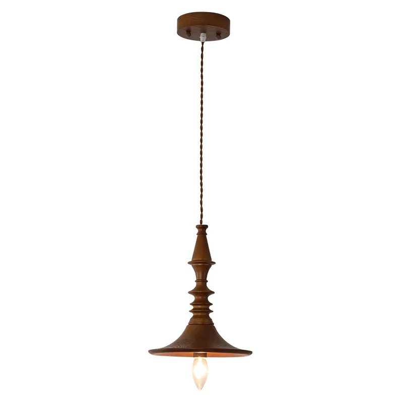 Retro chandelier restaurant bar lamp bedroom bedside study homestay handmade solid wood chandelier