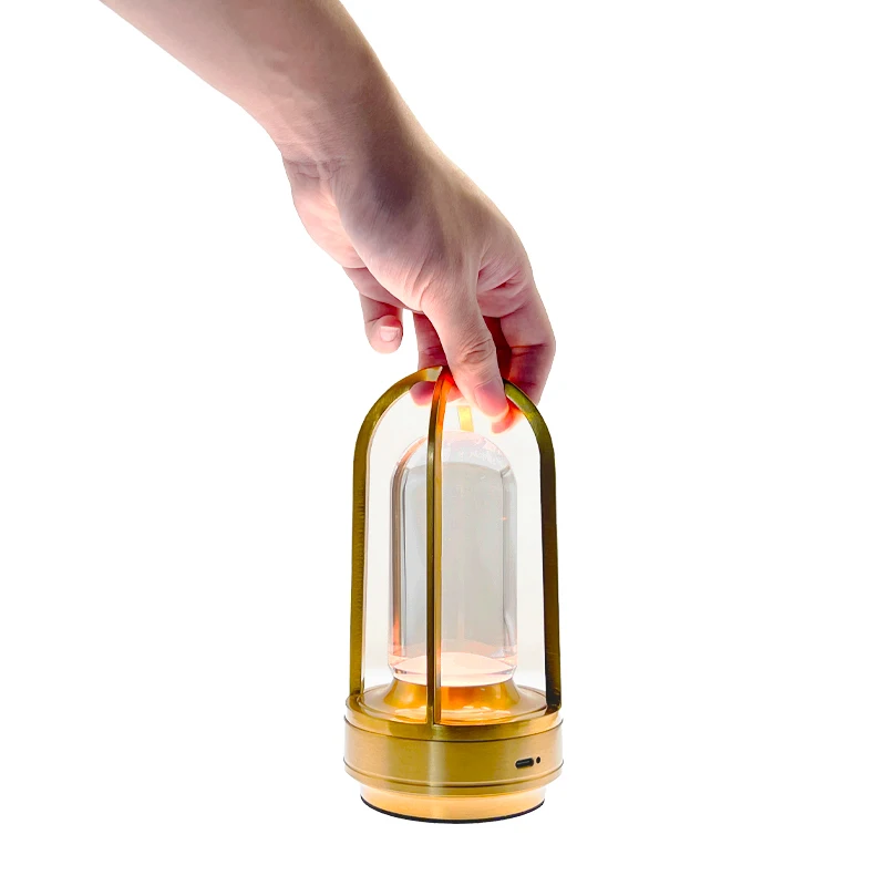 1 lampe de table en cristal à gradation continue - Lampe d'ambiance LED rétro tricolore avec chargeur USB, lampe de marché de nuit de style camping en plein air + lampe décorative de table de chevet de bar, lampe créative portable intérieure et extérieure