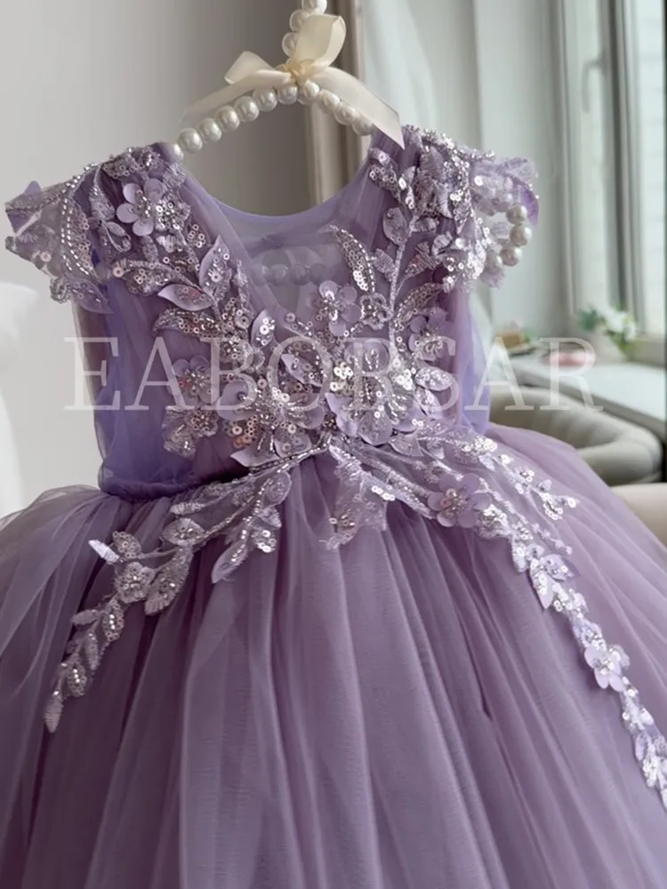 Neues Kinder-Paillettenkleid für Klavieraufführungen, Geburtstagsfeiern und Mädchenpartys A5021 Großhandel Mädchen-Abendkleider – Detail 4