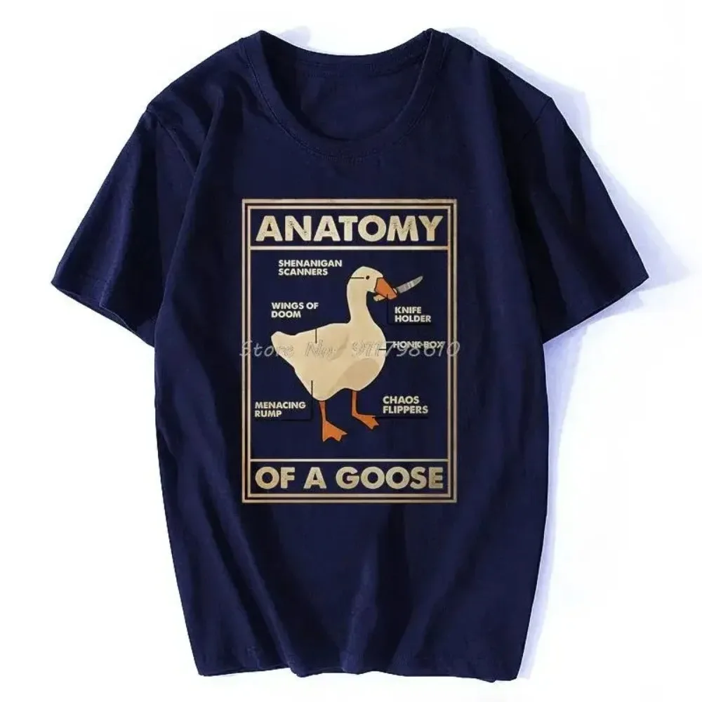 Anatomy Of A Goose Funny Duck Graphic Gaming Gamer Vintage Men\'s Black T Shirt Harajuku Gothic Men Tshirt Ullzang Streetwear Top