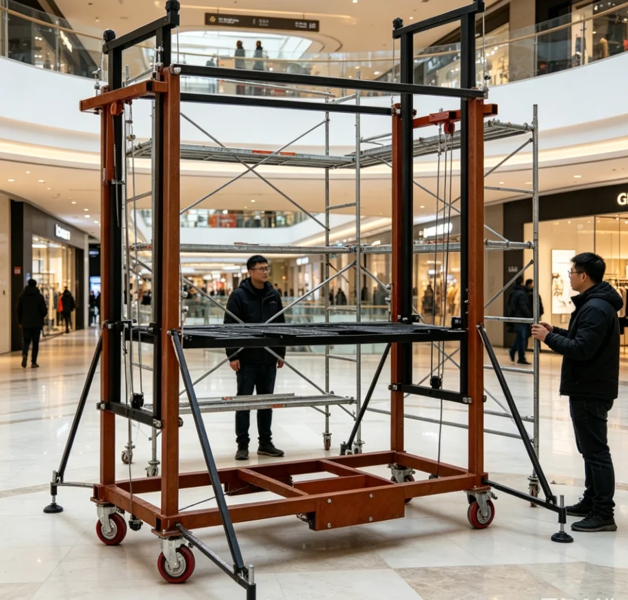 Customized Electric Scaffold Lift Platform 1300lbs Portable Lift Table Mobile Steel Lifter Scaffolding with 6m 8m 10m  Heights