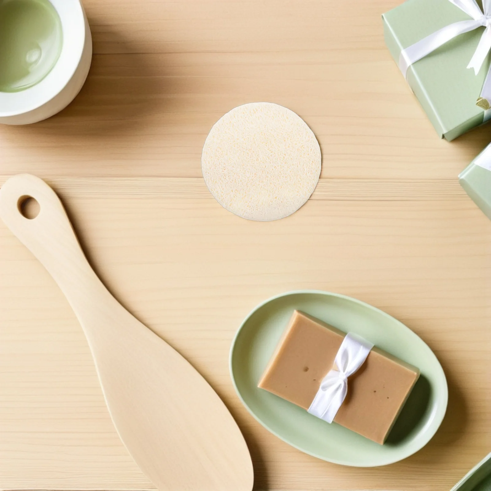 

50pcs Loofah Face Scrubber Pads Natural Skin Exfoliator Reusable Gentle Facial Cleansing Pads 2.2X2.2 Inch Makeup Remover Shower