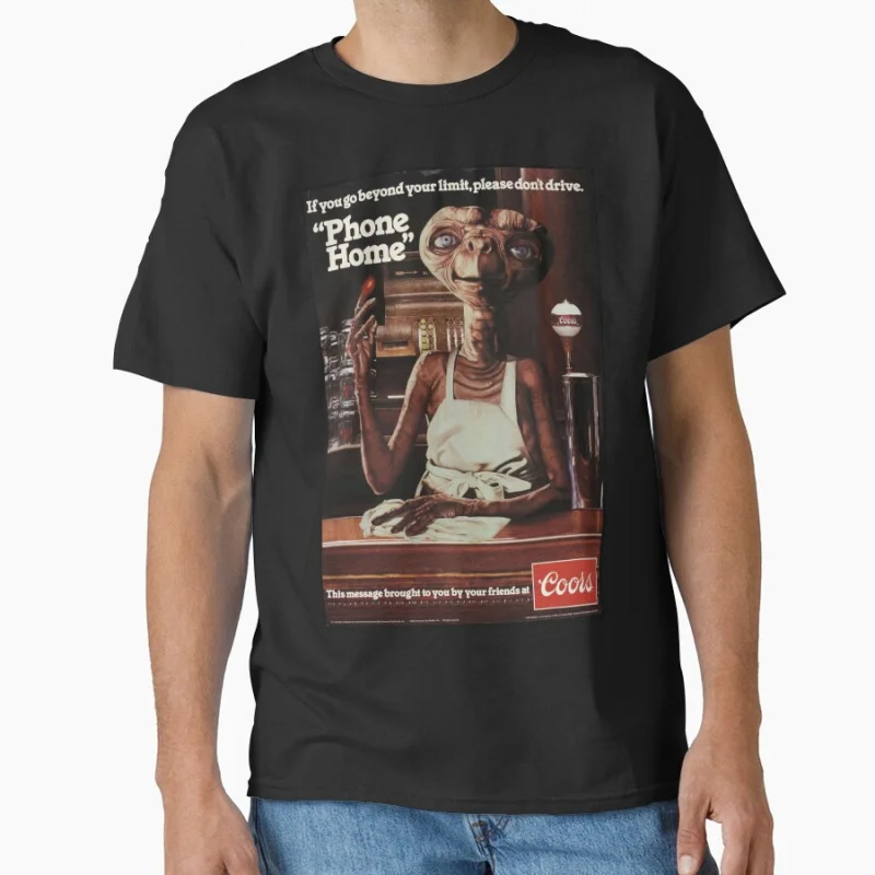

Aliens Drink Responsibly E.T. The Extra Terrestrial gift t shirt Retro Alein Sic-Fi Graphic clothes All size Tops S-6XL