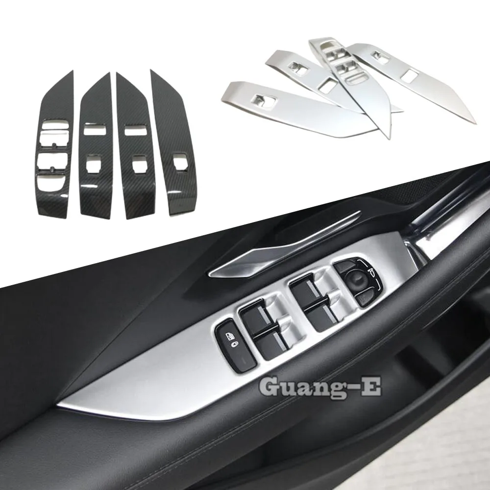 

Car Body Door Inner Window Glass Panel Armrest Lift Switch Trim Frame 4PCs For Jaguar E-Pace Epace 2017 2018 2019 2020 2021 2022