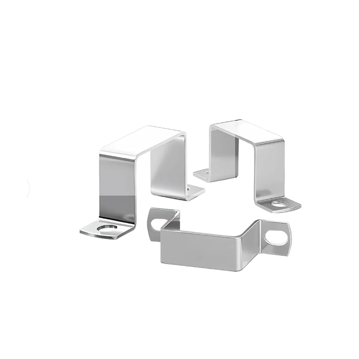 304 Stainless Steel Square U‑Pipe Clamp, Omega Horse Riding Bracket Clip for Square Tube Fastening & Pipeline Mounting