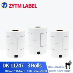 3Rolls Brother Compatible DK-11247 Label 103mm*164mm 180Pcs Work For Thermal Printer QL-1100/QL-1110NWB DK-1247