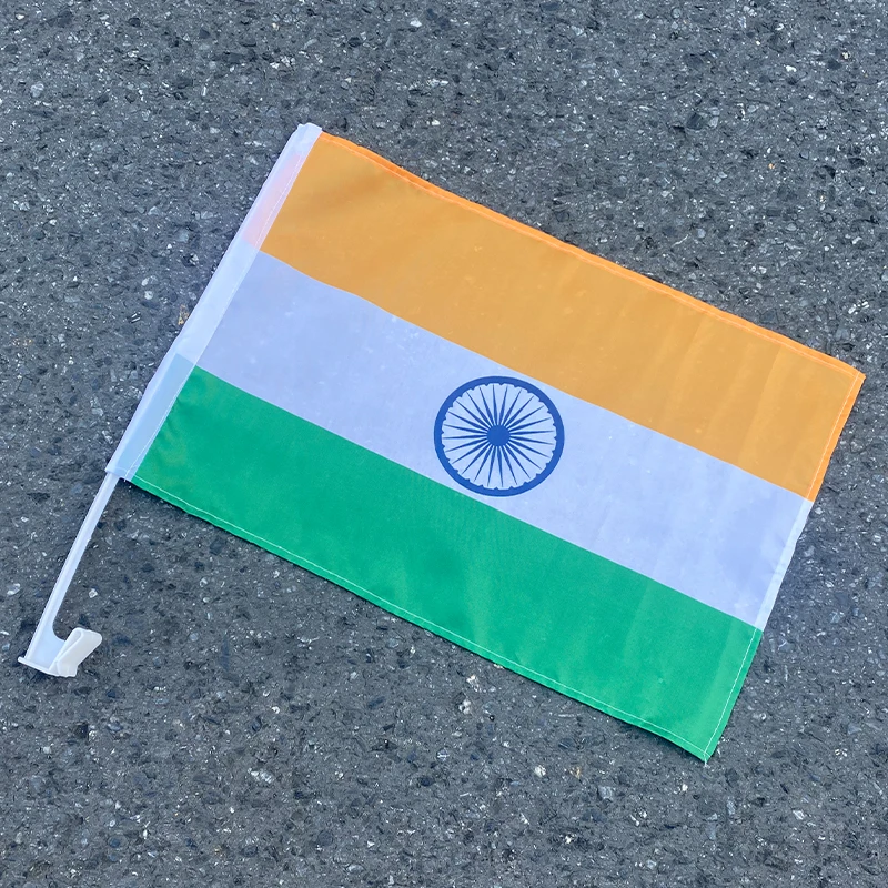 Aerlxemrbrae   NEW 30x45cm    Ind India Indian car flag 12x18inch  window r standard-bearer waving flags