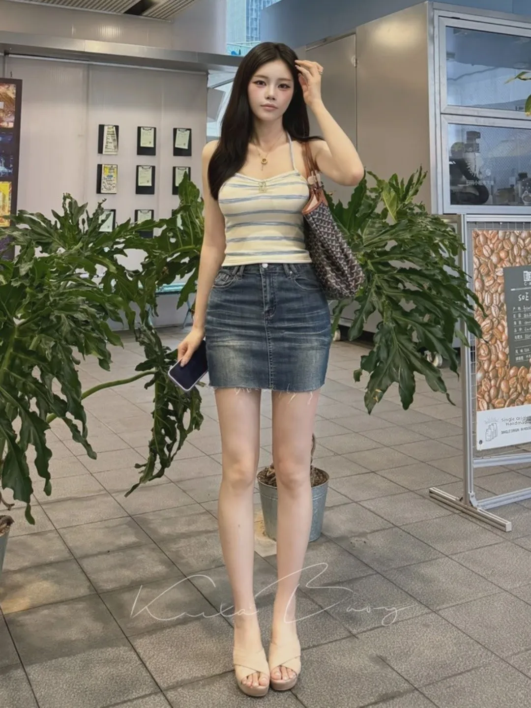 High Waist A-Line  Skirt with Frayed Hem Denim Retro American Style Sexy Hip High Elasticity Women's Skirts Summer 2026