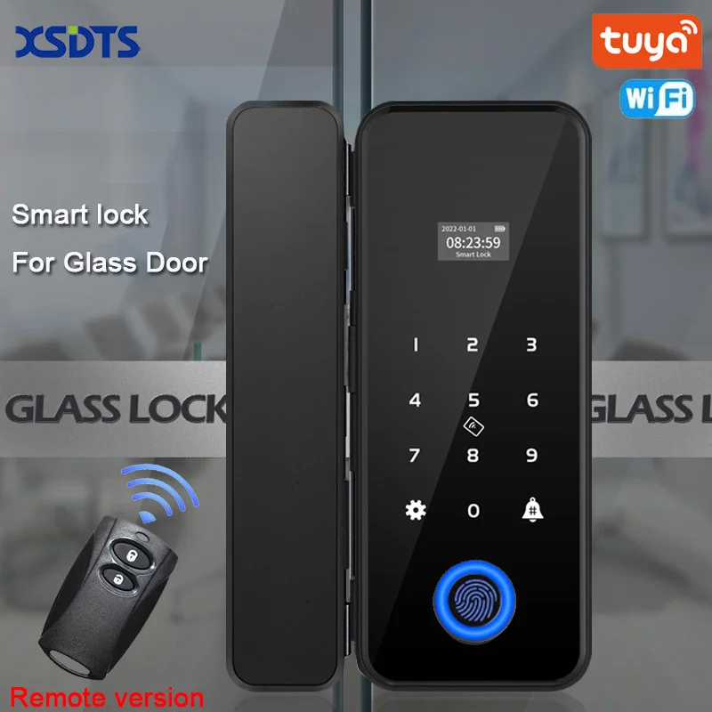 Smart Lock For Glass Door Wooden Door Or Wifi Tuya Smart Biometric Fingerprint Lock Electronic Door Lock Digital Lock Drill free