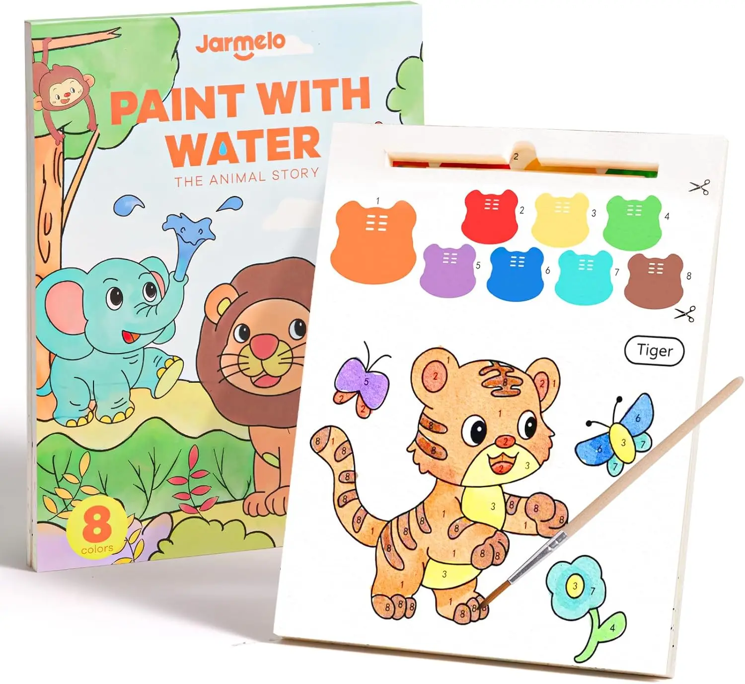 

Mess-Free Watercolor Painting Activity Books for Kids Ages 1-6, Art Craft Coloring Gift with Brush, Airplane Travel Activities