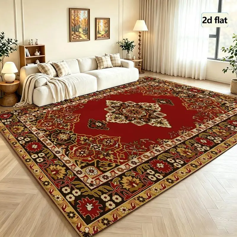 1 Piece of Exquisite Traditional Oriental Woven Carpet, Soft and Comfortable, Suitable for All Seasons, Lightweight and Easy to Maintain, Suitable for Living Room, Bedroom, Dining Room, and Autumn/Winter Home Decor
