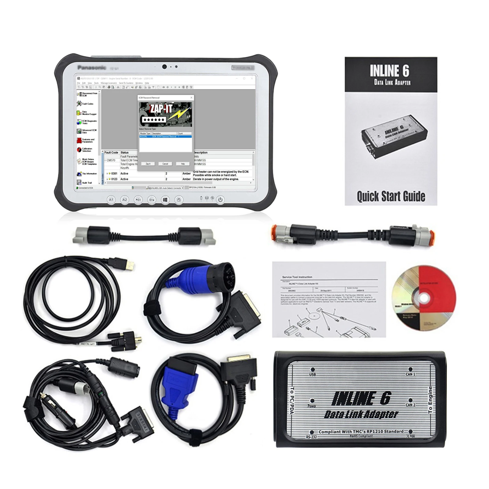 2024 INLINE 6 V8.9 V8.7 V9.0 Data Heavy Duty INLINE6 For Cummins Diagnostics Complete INLINE Heavy Duty Truck Diagnostic Tool