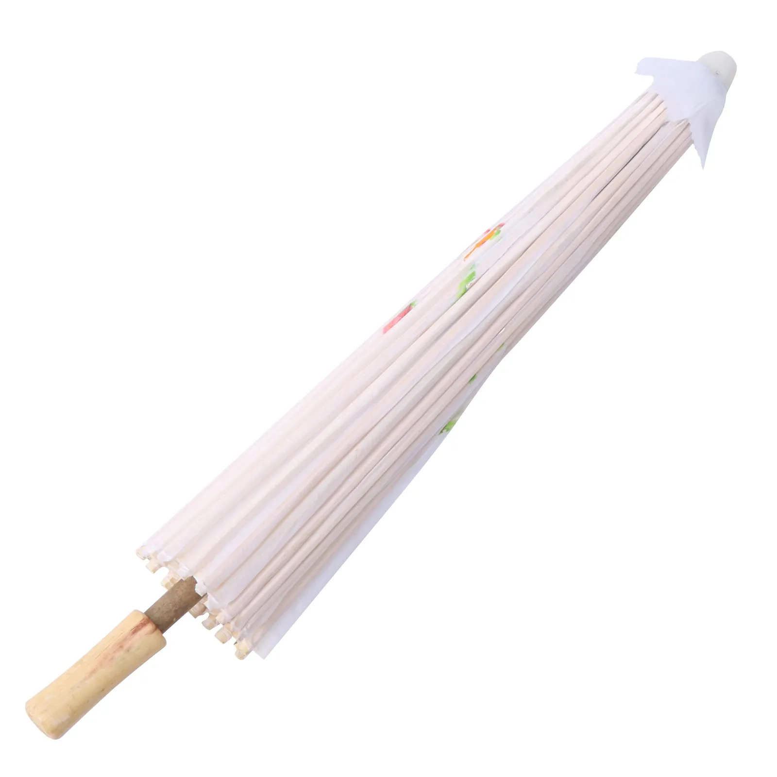Classical Flower Oilpaper Umbrella Large Diameter 82Cm Solid Bamboo Handle Traditional Chinese Craft for Restaurant Decoration