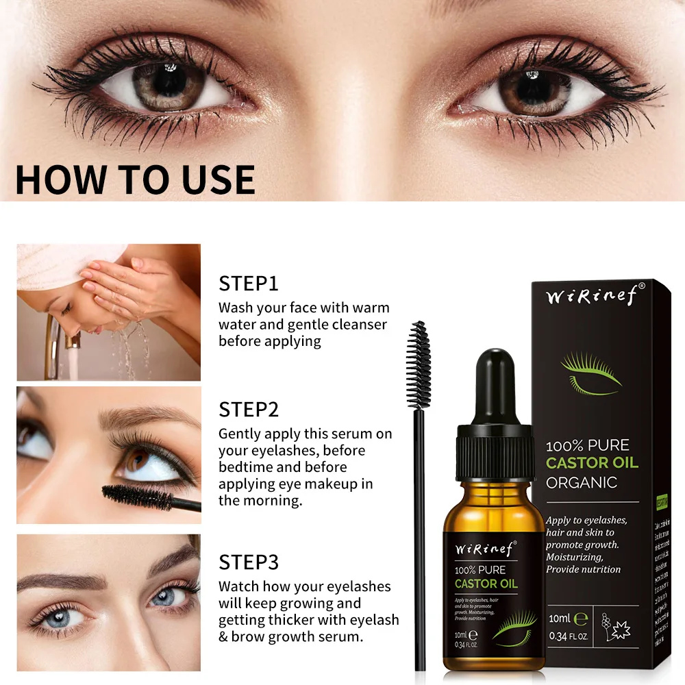 Castor oil eyebrow and eyelash lotion curls up thickens and gently cares for nutritional oil Castor oil eyelash oil moisturizes