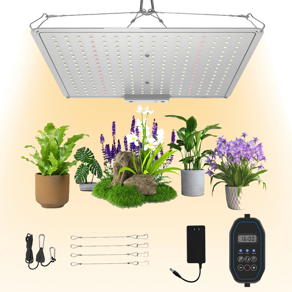 MUIZLUX-Luz LED de cultivo Quantum ultrafina, temporizador regulable, fitoamplificador de espectro completo, AC100-240V, 48/60W, tienda de cultivo